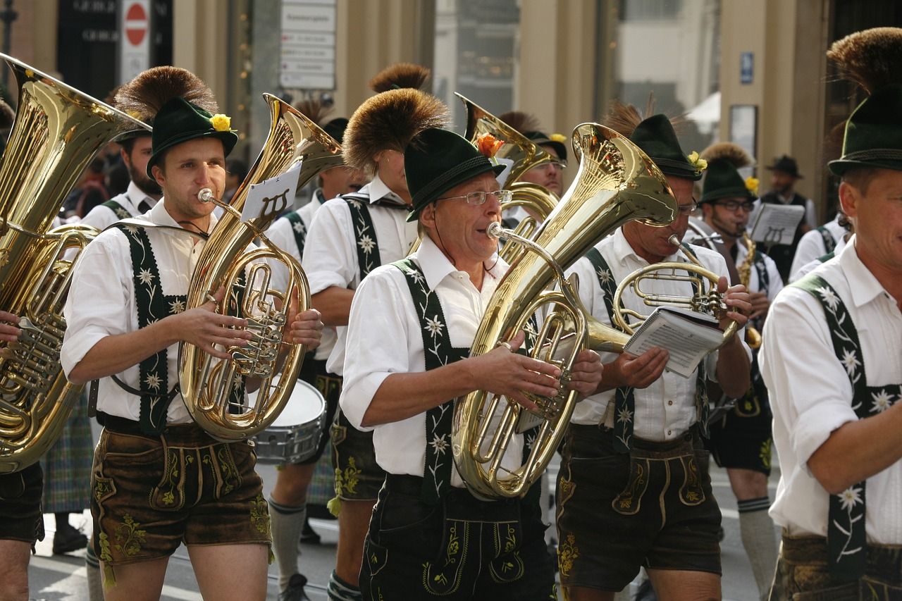 German Brass Band Marching During Oktoberfest, German Music